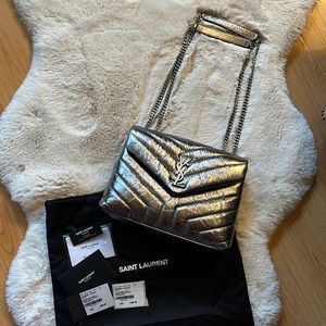 Saint Laurent Small Loulou Metallic Leather Shoulder Bag